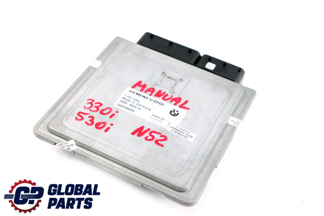 DME Petrol N52 Engine Control Unit ECU Manual to BMW 3 5 Series E60 E90 with Part number 7561684 BMW 3 5 Series E60 E90 DME Petrol N52 Engine Control Unit ECU Manual - SKU 7561684 - Part number 7561684