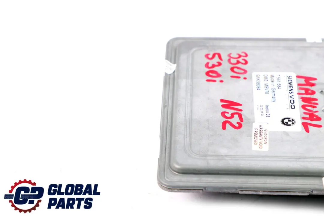 DME Petrol N52 Engine Control Unit ECU Manual to BMW 3 5 Series E60 E90 with Part number 7561684 BMW 3 5 Series E60 E90 DME Petrol N52 Engine Control Unit ECU Manual - SKU 7561684 - Part number 7561684
