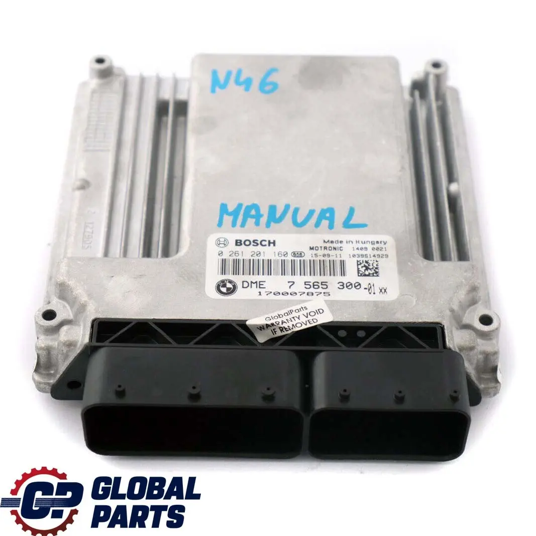 N46 118i 318i 120i 320i ECU DME Engine Control Unit to BMW E87 E90 E91 with Part number 7565300 BMW E87 E90 E91 N46 118i 318i 120i 320i ECU DME Engine Control Unit - SKU 7565300-5 - Part number 7565300