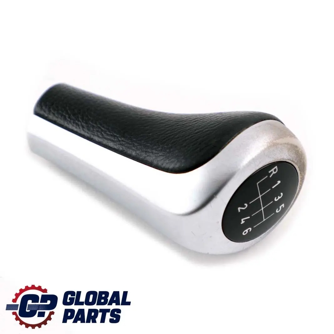Leather Gear Shift Knob 6 Gear Perlglanz Chrome to BMW 1 3 X3 Series 3 E84 E87 E90 with Part number 7566267 BMW 1 3 X3 Series 3 E84 E87 E90 Leather Gear Shift Knob 6 Gear Perlglanz Chrome - SKU 7566267-3 - Part number 7566267