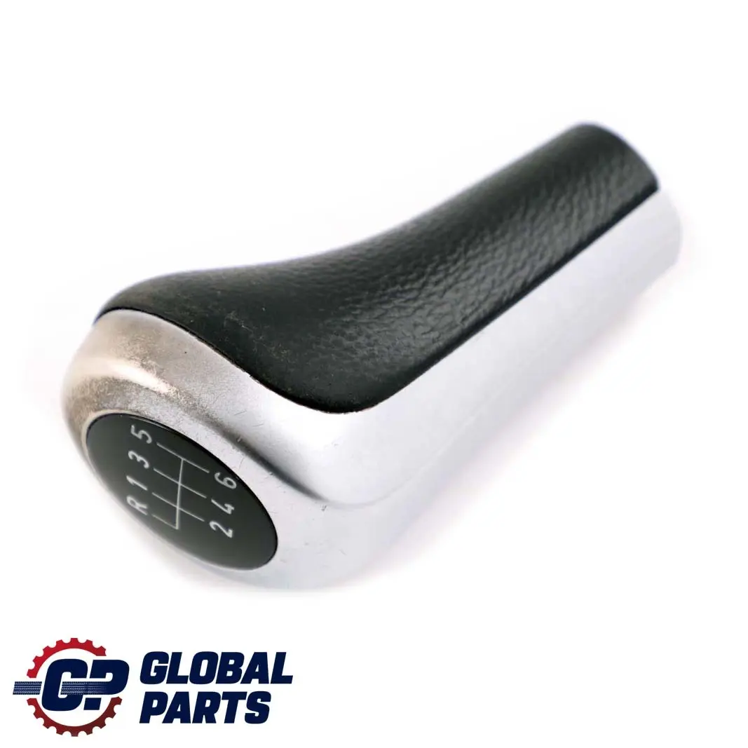 Leather Gear Shift Knob 6 Gear Perlglanz Chrome to BMW 1 3 X3 Series 3 E84 E87 E90 with Part number 7566267 BMW 1 3 X3 Series 3 E84 E87 E90 Leather Gear Shift Knob 6 Gear Perlglanz Chrome - SKU 7566267-3 - Part number 7566267