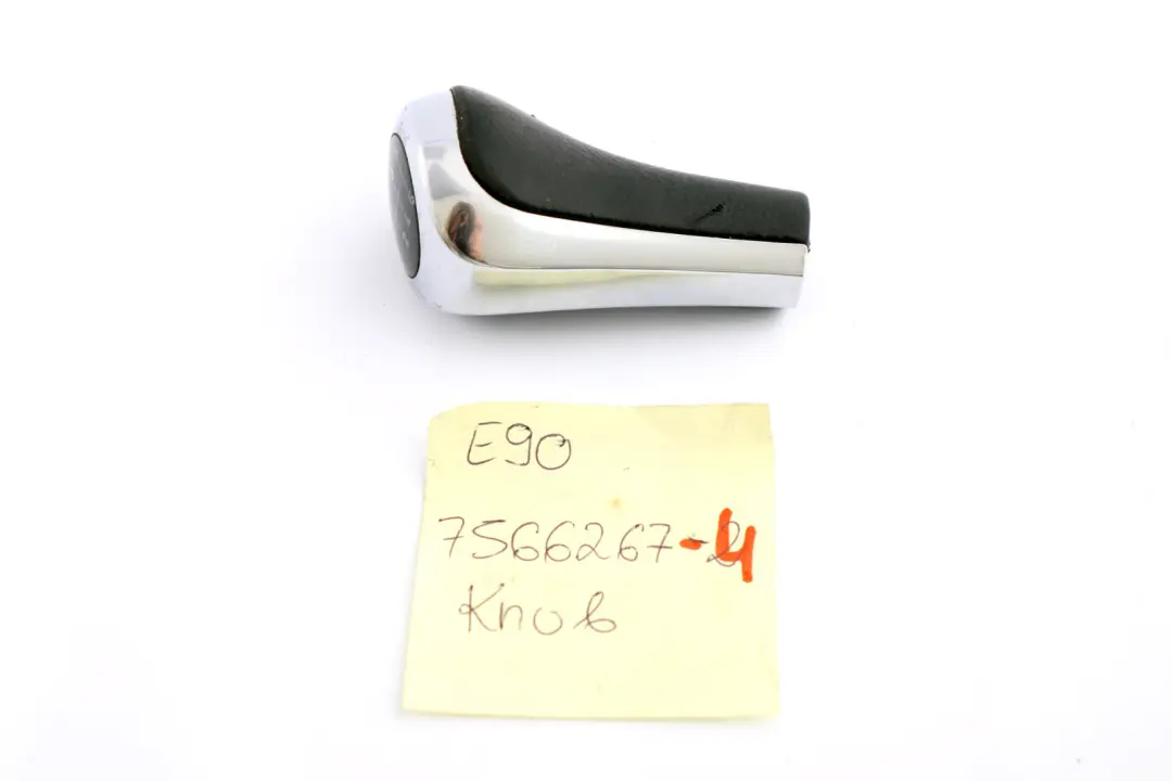 Leather Gear Shift Knob 6 Gear Perlglanz Chrome to BMW 1 3 X3 Series 4 E84 E87 E90 with Part number 7566267 BMW 1 3 X3 Series 4 E84 E87 E90 Leather Gear Shift Knob 6 Gear Perlglanz Chrome - SKU 7566267-4 - Part number 7566267