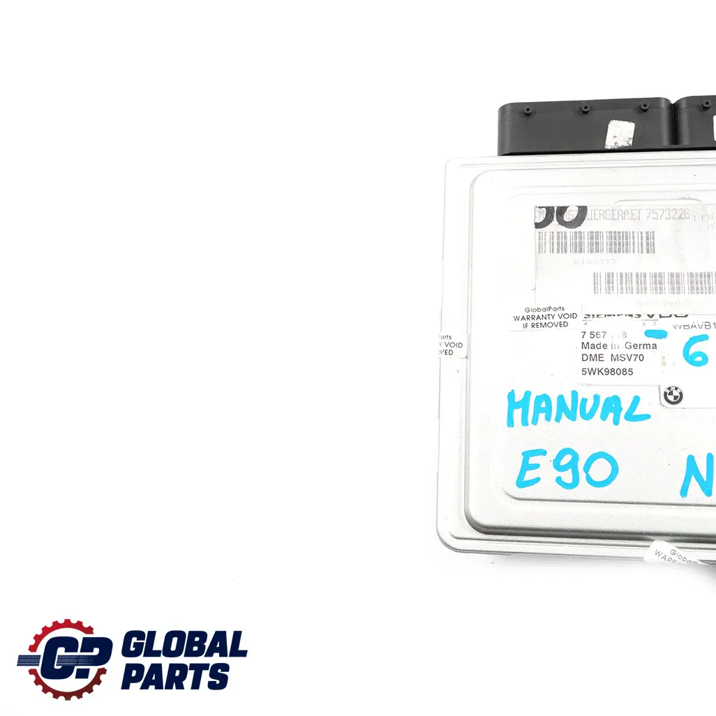 BMW E60 E65 E85 E90 E91 Petrol N52 Motor Steuergerät DME Schaltgetrieb - SKU 7567178-6 - Teilenummer 7567178