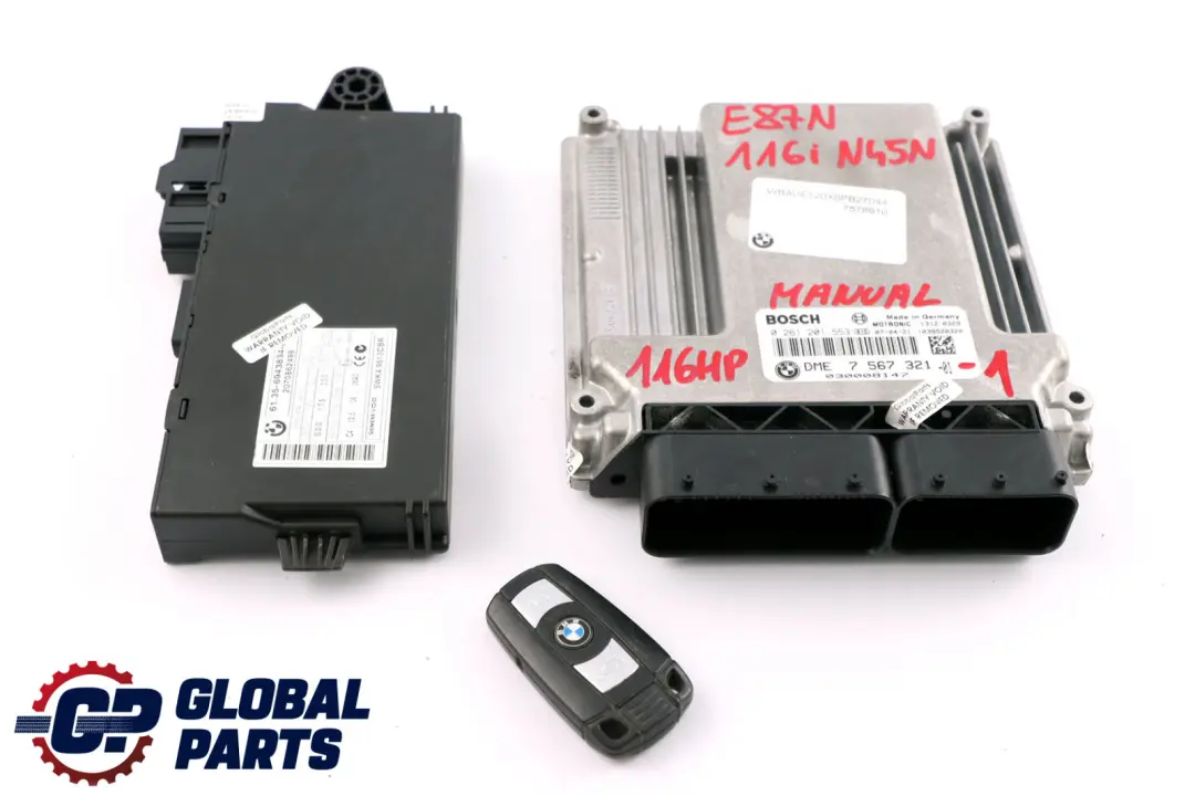 BMW E81 E87 LCI E90 116i 316i N45N Kit centralina DME CAS3 Chiave - SKU 7567321-1 - Numero di parte 7567321