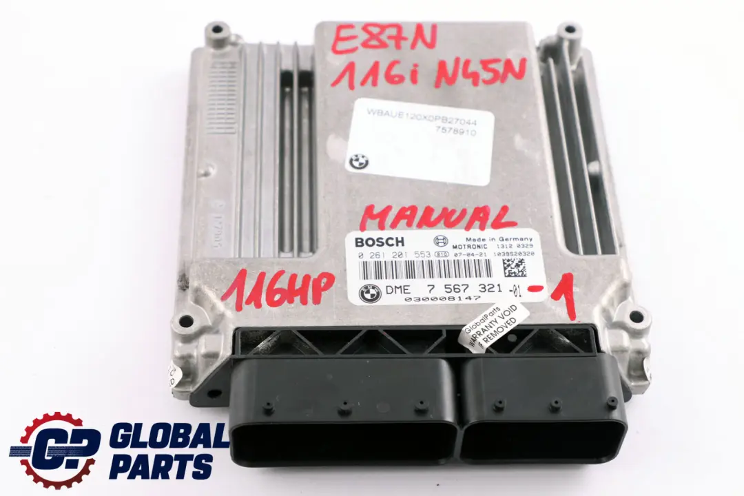 BMW E81 E87 LCI E90 116i 316i N45N Kit centralina DME CAS3 Chiave - SKU 7567321-1 - Numero di parte 7567321