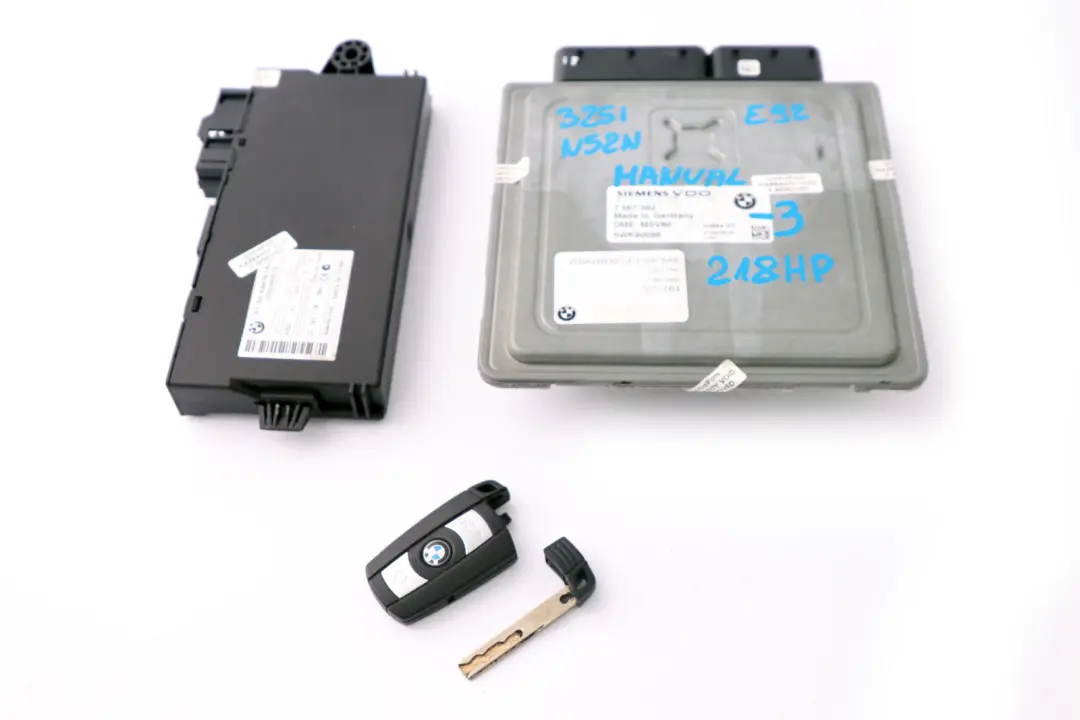 BMW 3 Series E92 N52N 325i 218HP ECU Kit DME CAS3 + Key Manual - SKU 7567362-3 - Part number 7567362
