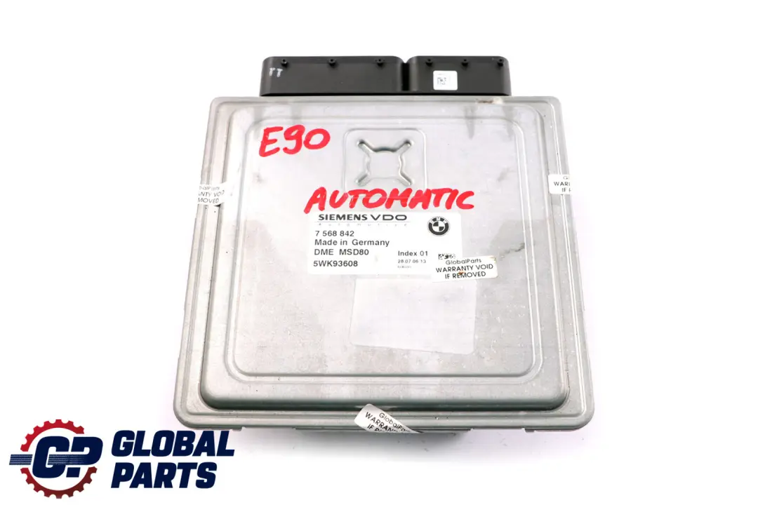 DME Petrol N53 Engine Control Unit ECU DME Automatic to BMW E60 E90 E91 with Part number 7568842 BMW E60 E90 E91 DME Petrol N53 Engine Control Unit ECU DME Automatic - SKU 7568842 - Part number 7568842