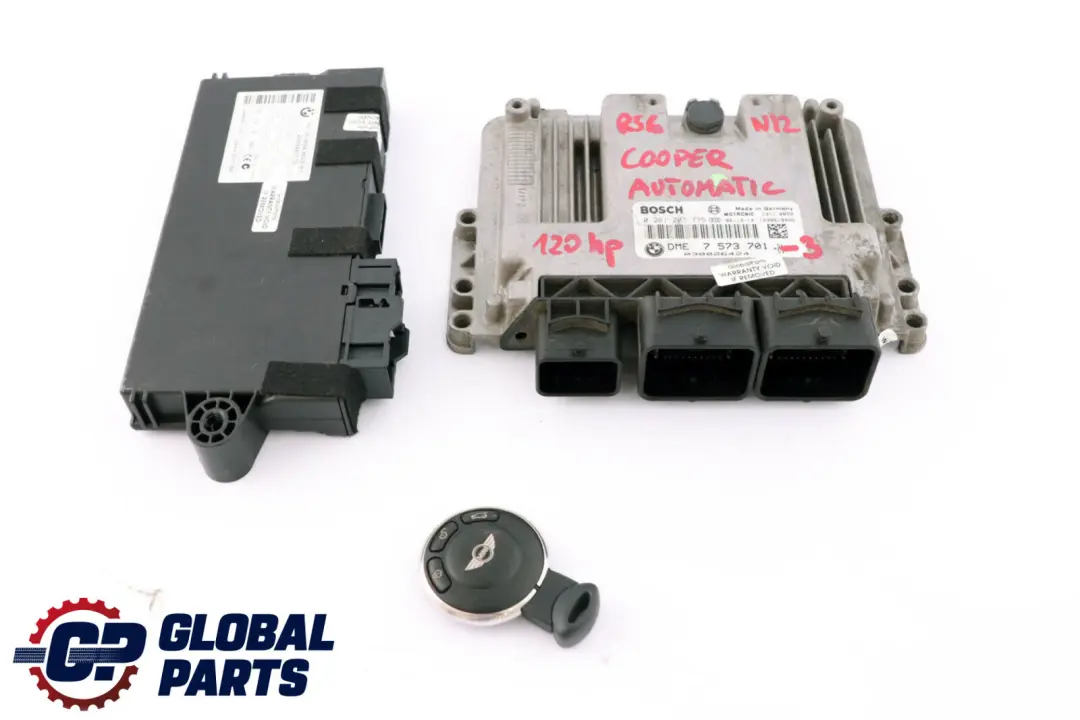 ECU Kit DME CAS3 Key Automatic to BMW Mini Cooper R55 R56 N12 Petrol Engine with Part number 7573701 BMW Mini Cooper R55 R56 N12 Petrol Engine ECU Kit DME CAS3 Key Automatic - SKU 7573701-3 - Part number 7573701