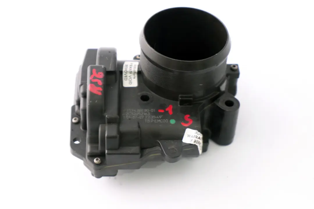 Throttle Body Housing to BMW Mini Cooper S 1 R55 R56 R57 R58 R59 R60 R61 with Part number 7574380 BMW Mini Cooper S 1 R55 R56 R57 R58 R59 R60 R61 Throttle Body Housing - SKU 7574380-1 - Part number 7574380