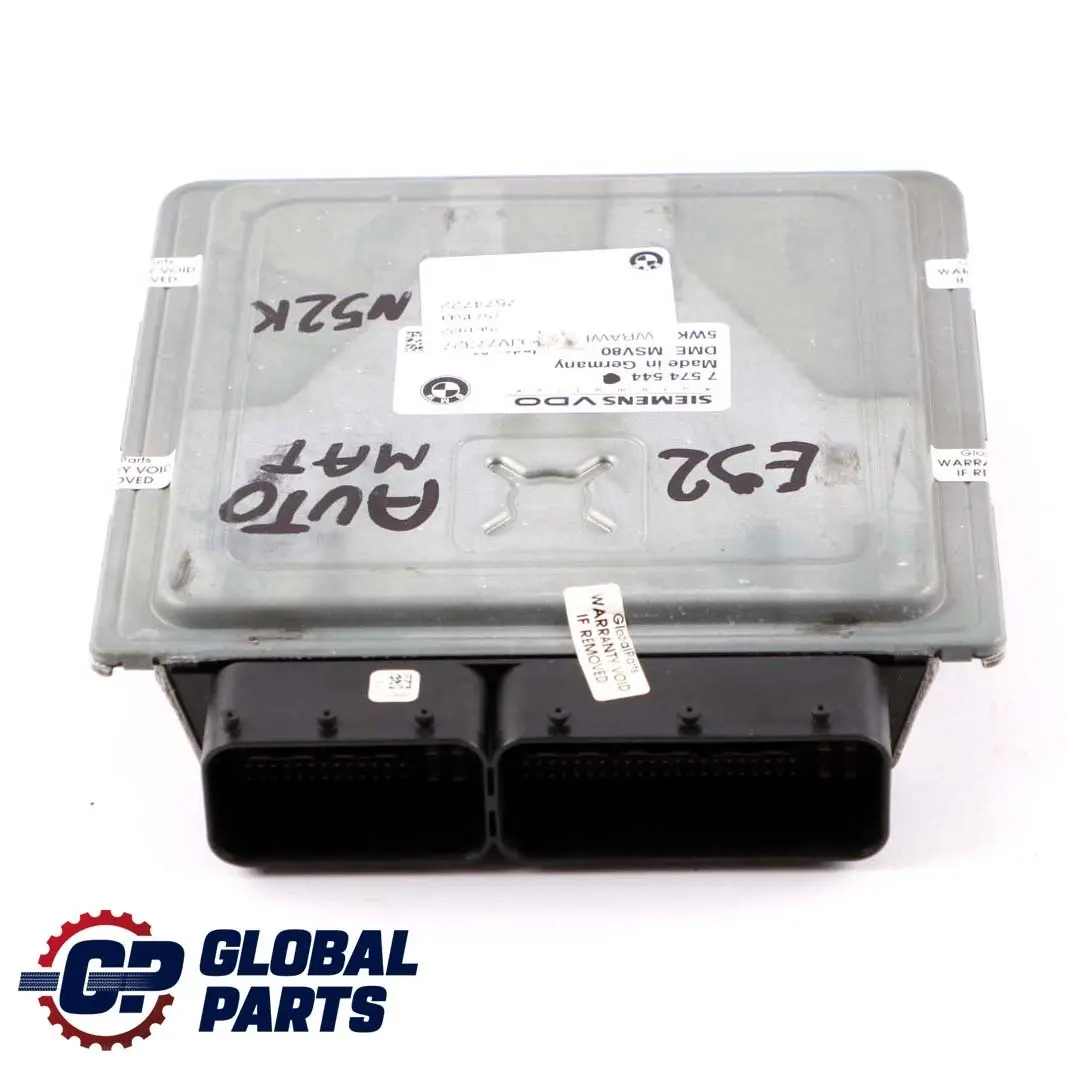 N52N ECU Basic Engine Control Unit DME Automatic to BMW E90 E91 E92 E93 with Part number 7574544 BMW E90 E91 E92 E93 N52N ECU Basic Engine Control Unit DME Automatic - SKU 7574544 - Part number 7574544
