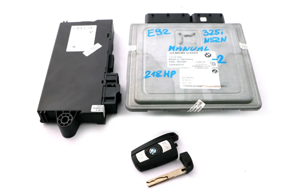BMW 3 Series E90 E91 E92 N52N 325i 218HP ECU Kit DME CAS3 + Key Manual - SKU 7574544-2 - Part number 7574544