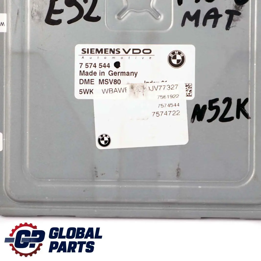 N52N ECU Basic Engine Control Unit DME Automatic to BMW E90 E91 E92 E93 with Part number 7574544 BMW E90 E91 E92 E93 N52N ECU Basic Engine Control Unit DME Automatic - SKU 7574544 - Part number 7574544