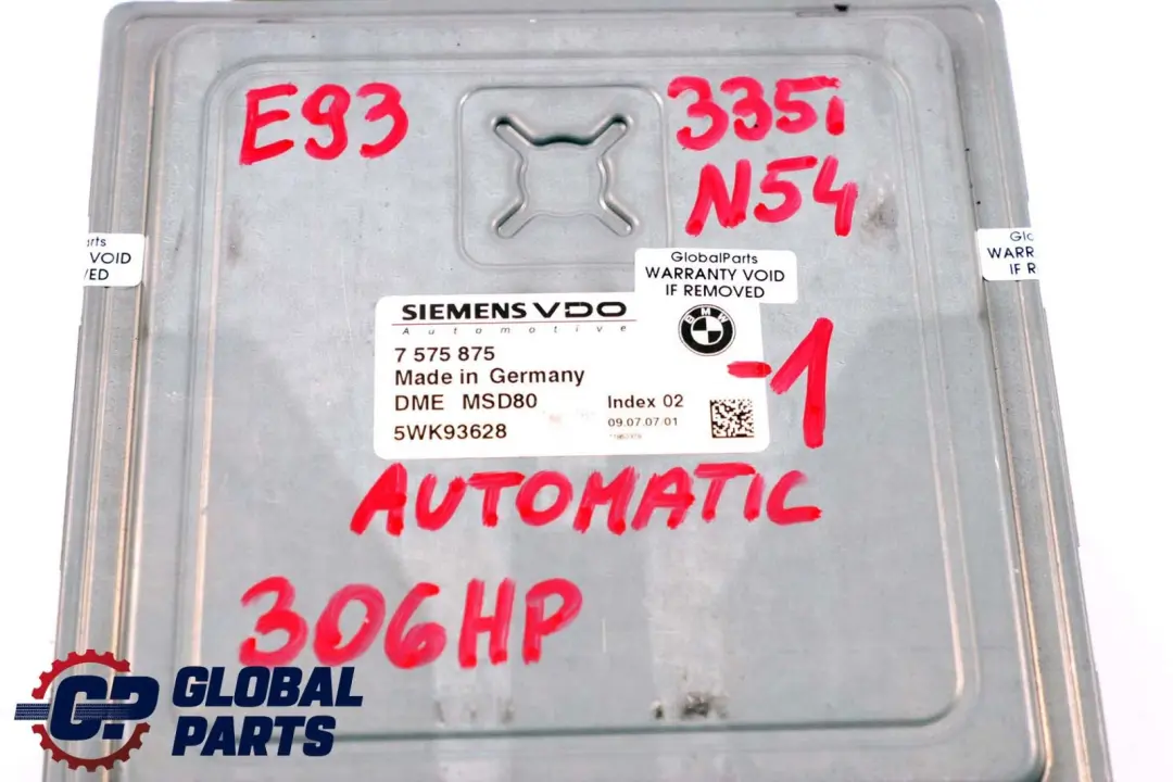 Motor N54 306PS Steuergerät DME CAS3 + Schlüssl Autom für BMW E90 E91 335i mit Teilenummer 7575875 BMW E90 E91 335i Motor N54 306PS Steuergerät DME CAS3 + Schlüssl Autom - SKU 7575875-1 - Teilenummer 7575875