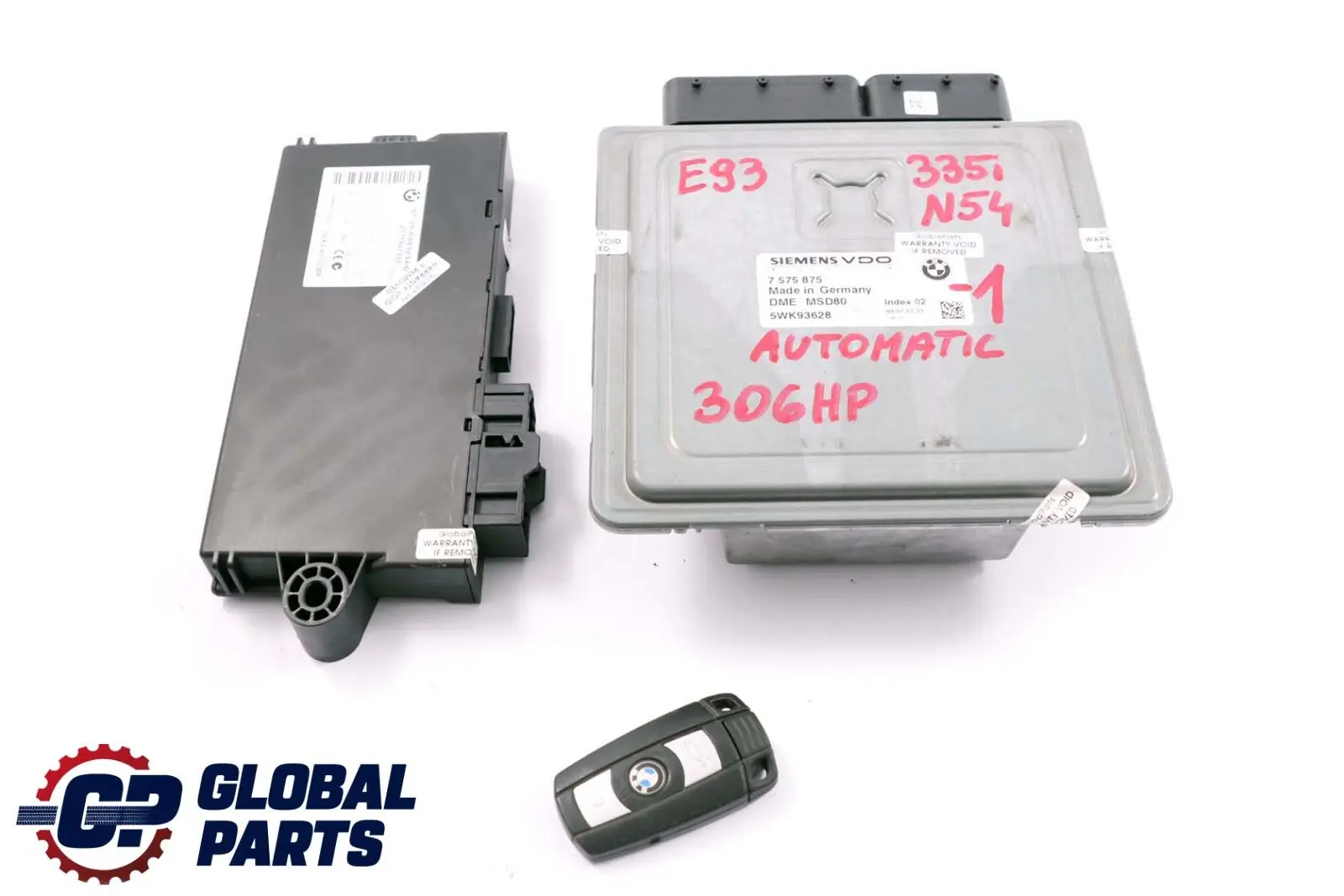 BMW E90 E91 335i 306HP Engine N54 ECU Kit DME 7575875 + CAS3 + Key Automatic