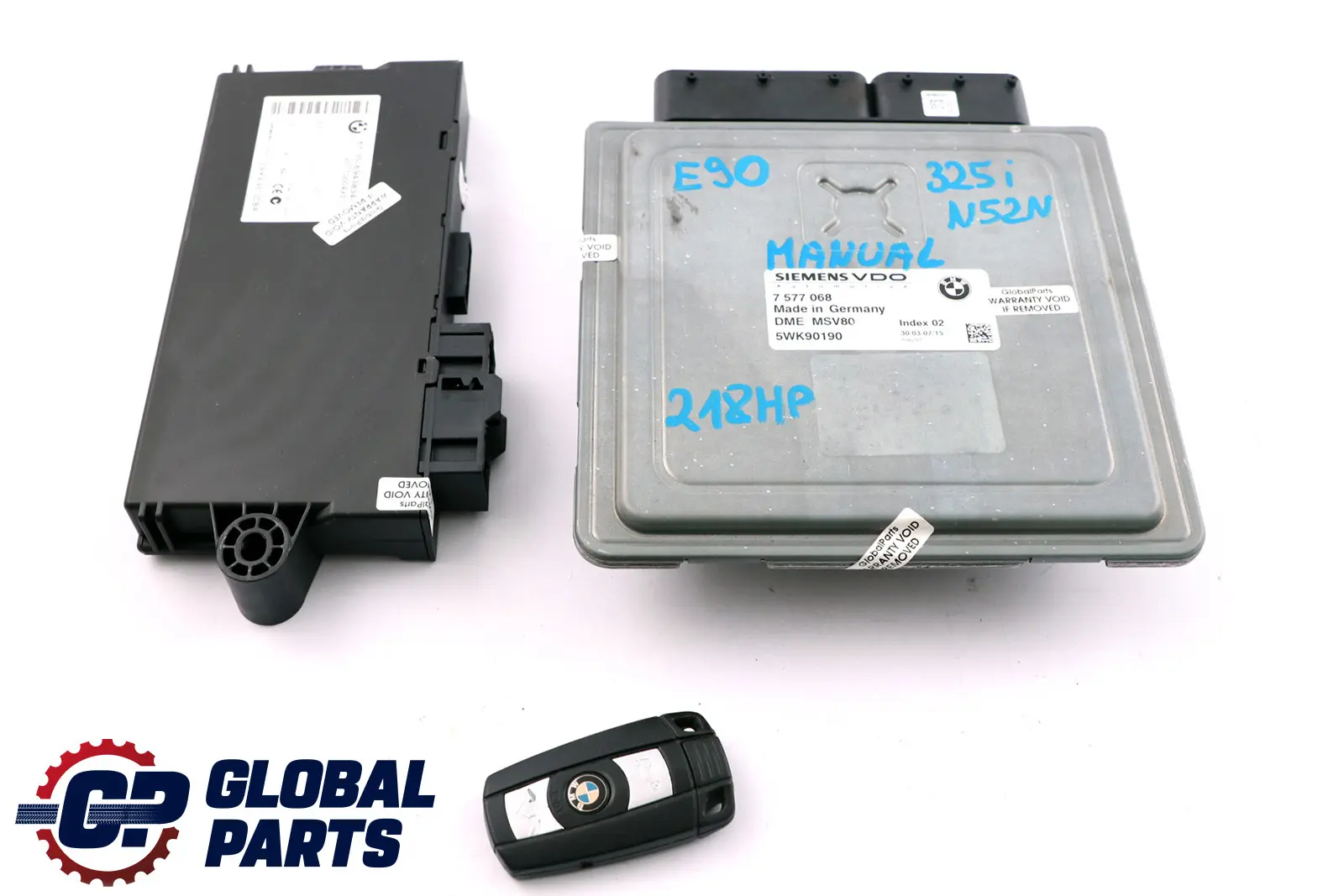 BMW 3 Series E90 E91 E92 N52N 325i 218HP ECU Kit DME CAS3 + Key 7577068 Manual