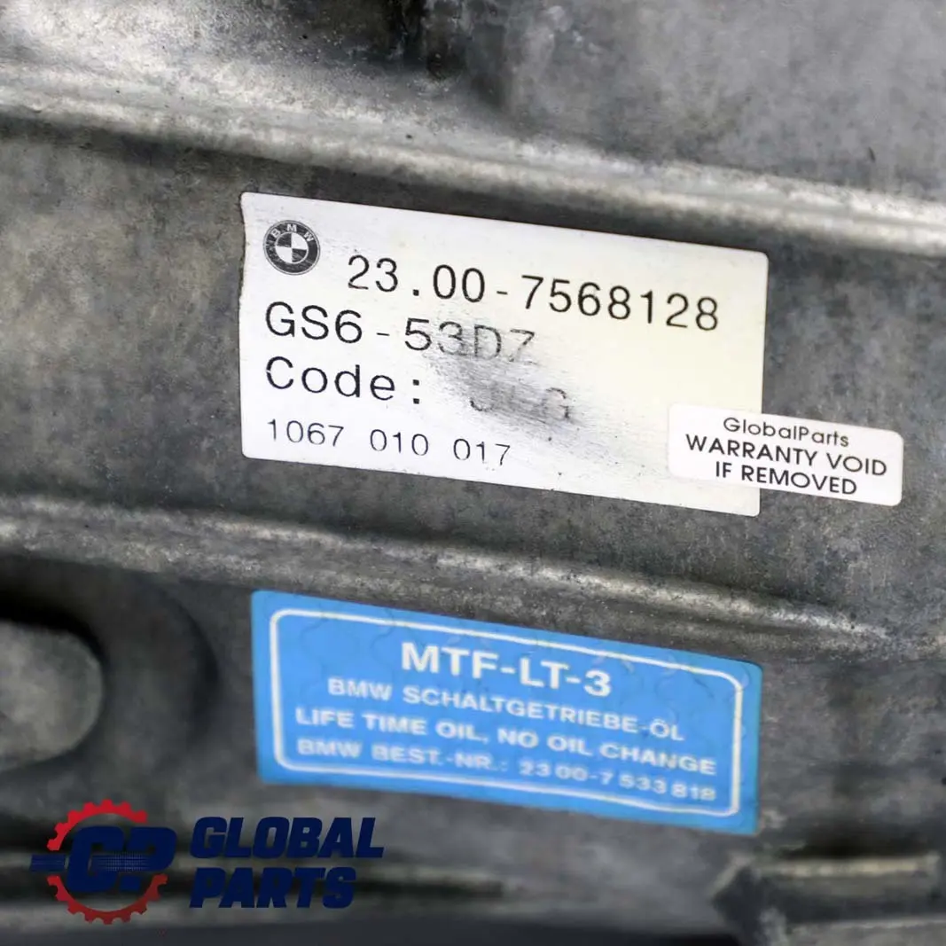 N47S Manual Gearbox GS6-53DZ G017 7568128 WARRANTY to BMW E81 E82 E87 LCI E88 123d with Part number 7577238 BMW E81 E82 E87 LCI E88 123d N47S Manual Gearbox GS6-53DZ G017 7568128 WARRANTY - SKU 7577238-1 - Part number 7577238