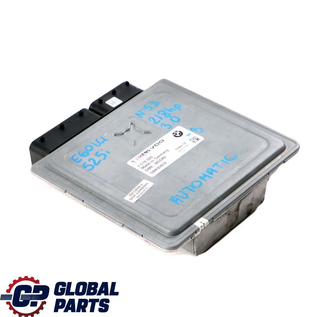 BMW E60 E90 LCI 325i 525i N53 218HP ECU Kit DME + CAS3 + Key Automatic - SKU 7578020-3 - Part number 7578020