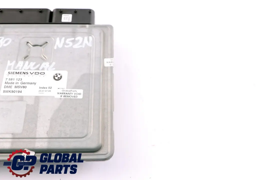 N52N ECU Control Unit DME MSV80 Manual to BMW 3 Series E90 E91 E92 Engine with Part number 7581123 BMW 3 Series E90 E91 E92 Engine N52N ECU Control Unit DME MSV80 Manual - SKU 7581123 - Part number 7581123