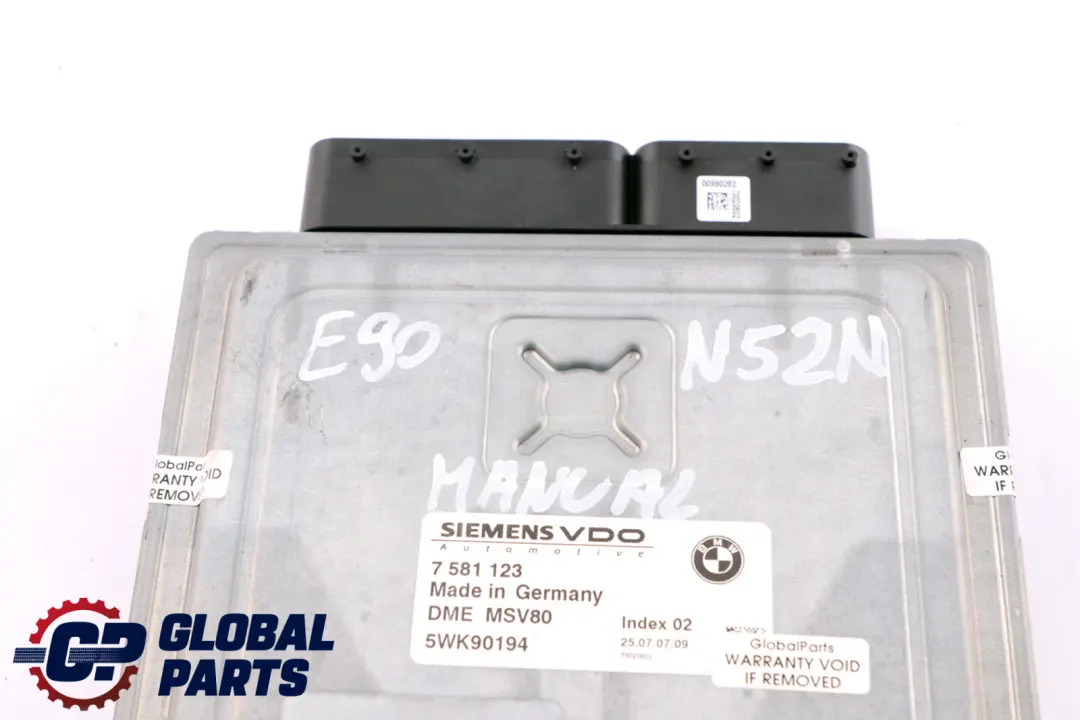 N52N ECU Control Unit DME MSV80 Manual to BMW 3 Series E90 E91 E92 Engine with Part number 7581123 BMW 3 Series E90 E91 E92 Engine N52N ECU Control Unit DME MSV80 Manual - SKU 7581123 - Part number 7581123