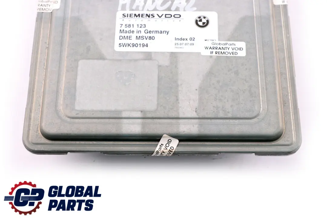 BMW 3 Series E90 E91 E92 Engine N52N ECU Control Unit DME MSV80 Manual - SKU 7581123 - Part number 7581123