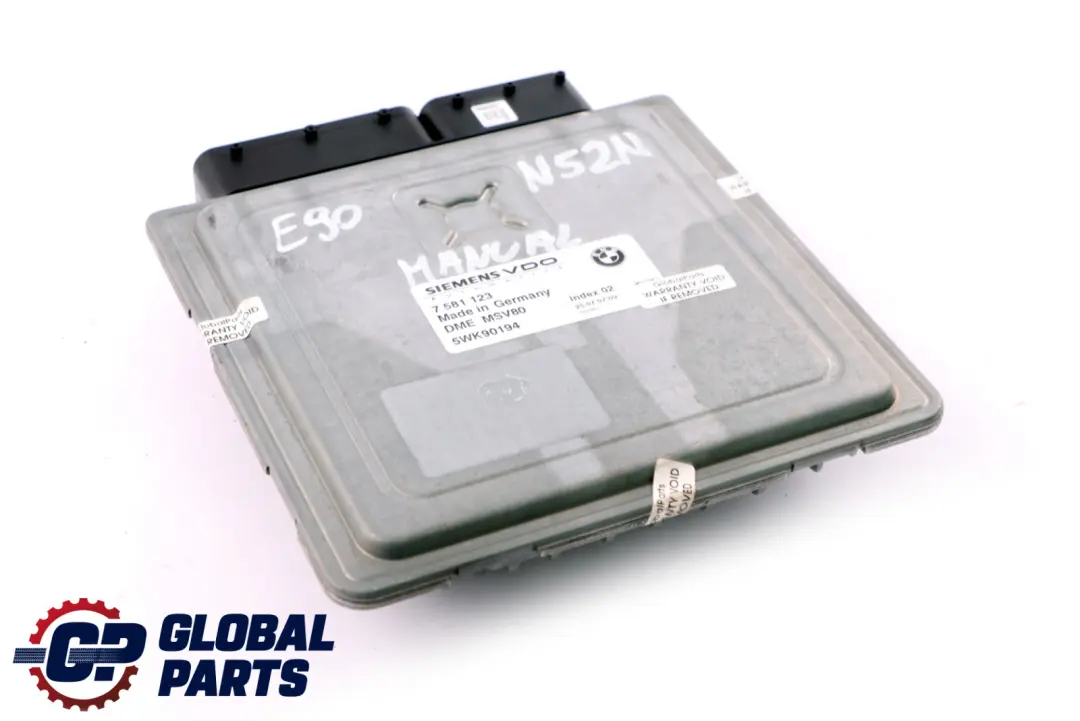 BMW 3 Series E90 E91 E92 Engine N52N ECU Control Unit DME MSV80 Manual - SKU 7581123 - Part number 7581123