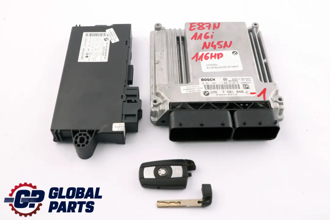 BMW E81 E87 LCI E90 116i 316i N45N ECU Kit DME CAS3 + Key - SKU 7581848-1 - Part number 7581848