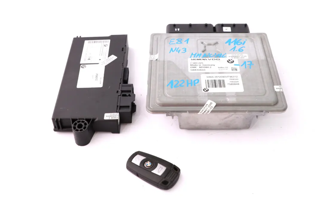 N43 116i 1.6 DME Grundsteuergerät CAS3 Schlüssel 75832 für BMW 1 3 er E81 E87 LCI mit Teilenummer 7583225 BMW 1 3 er E81 E87 LCI N43 116i 1.6 DME Grundsteuergerät CAS3 Schlüssel 75832 - SKU 7583225-17 - Teilenummer 7583225