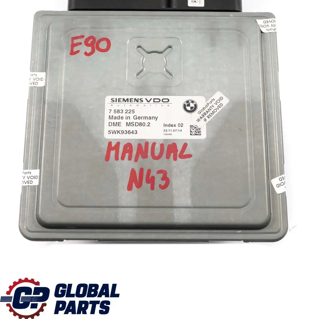 N43 DME Engine Control Unit Manual to BMW 1 3 Series E87 LCI E90 Petrol with Part number 7583225 BMW 1 3 Series E87 LCI E90 Petrol N43 DME Engine Control Unit Manual - SKU 7583225 - Part number 7583225