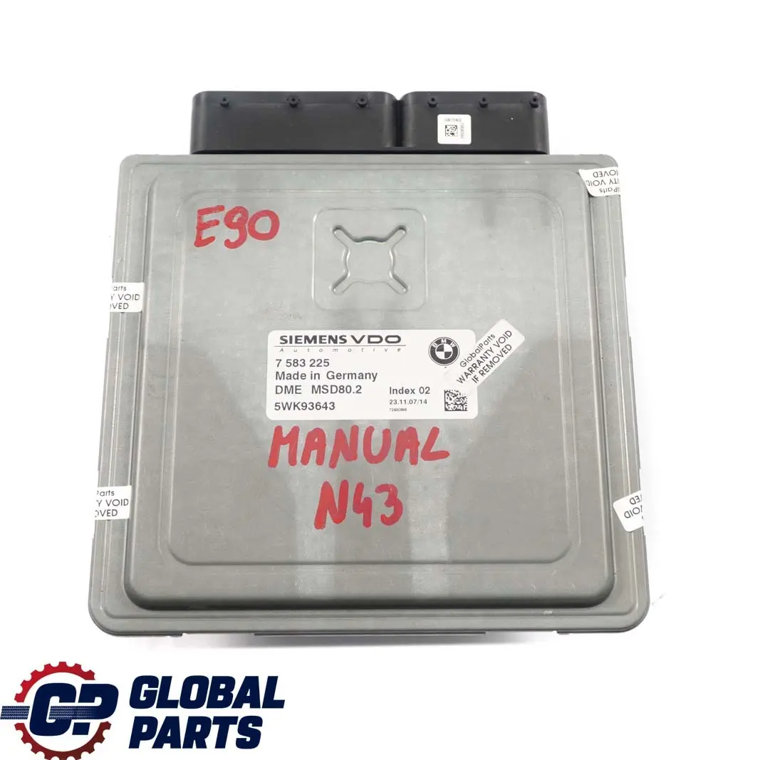 BMW 1 3 Series E87 LCI E90 Petrol N43 DME Engine Control Unit Manual - SKU 7583225 - Part number 7583225