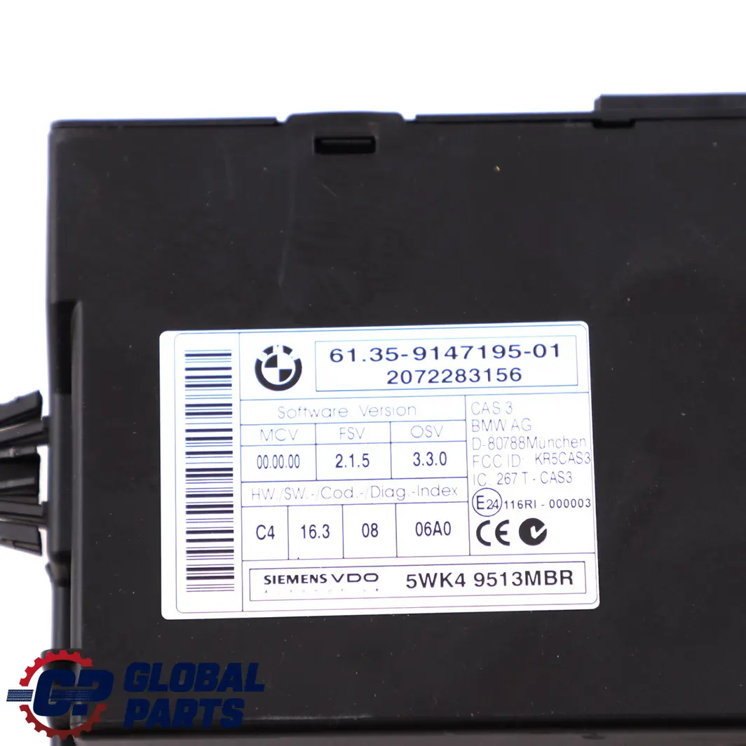 BMW 3 E90 E91 E92 E93 330i N53 272HP ECU Kit DME CAS3 + Key Automatic - SKU 7583332-3 - Part number 7583332