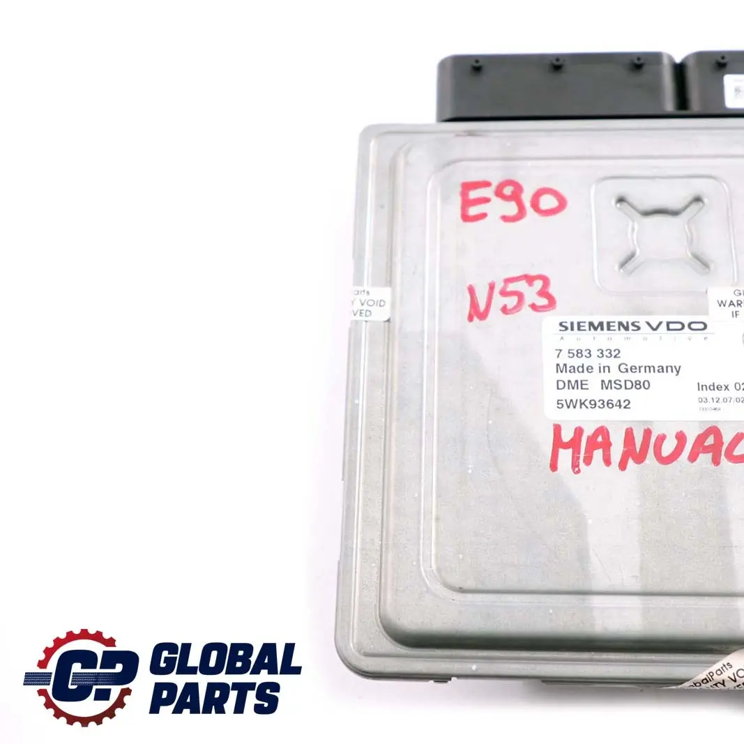 N53 N54 Engine Control Unit DME Manual to BMW E60 LCI E90 E91 E92 Petrol with Part number 7583332 BMW E60 LCI E90 E91 E92 Petrol N53 N54 Engine Control Unit DME Manual - SKU 7583332 - Part number 7583332