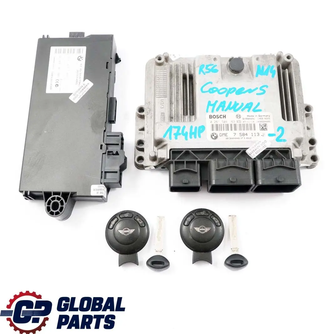 174HP ECU Kit DME CAS3 + 2 Keys Manual Mini Cooper S R55 R56 N14 1.6 - SKU 7584113-2 - Part number 7584113