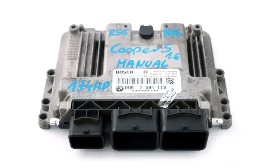 ECU Unità controllo base DME Manuale per Mini Cooper S R55 R56 R57 N14 1.6 con numero di parte 7584113 Mini Cooper S R55 R56 R57 N14 1.6 ECU Unità controllo base DME Manuale - SKU 7584113 - Numero di parte 7584113