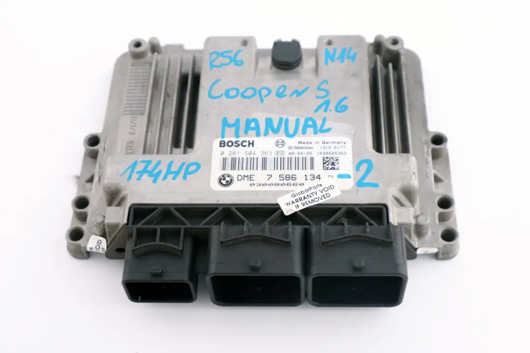 Mini Cooper S R55 R56 N14 1.6 174HP Kit ECU DME + CAS3 + Llave Manual - SKU 7586134-2 - Número de pieza 7586134