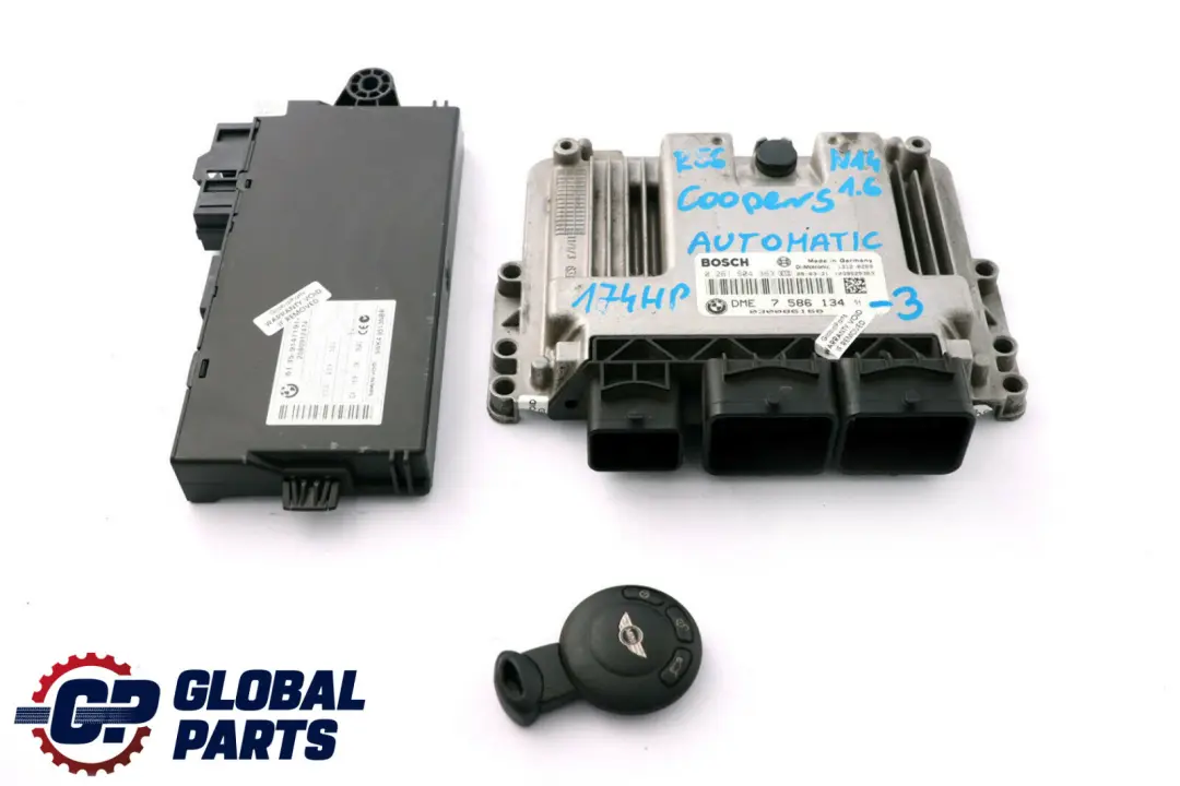 174PS Steuergerät DME CAS3 Schlüssel Automat für BMW Mini Cooper S R56 N14 mit Teilenummer 7586134 BMW Mini Cooper S R56 N14 174PS Steuergerät DME CAS3 Schlüssel Automat - SKU 7586134-3 - Teilenummer 7586134