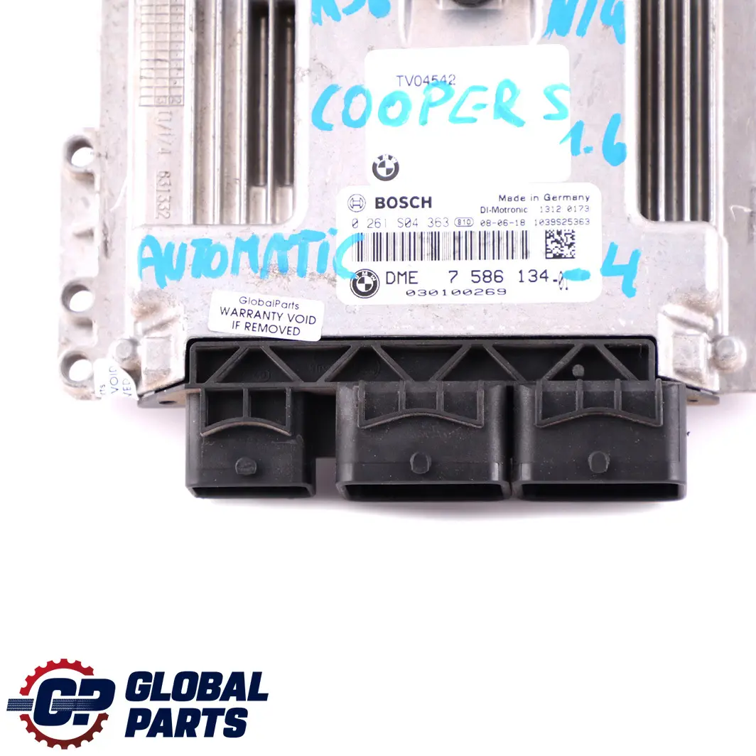 Mini Cooper S R55 R56 R57 N14 1.6 ECU Basic Control Unit DME Automatic - SKU 7586134-4 - Part number 7586134