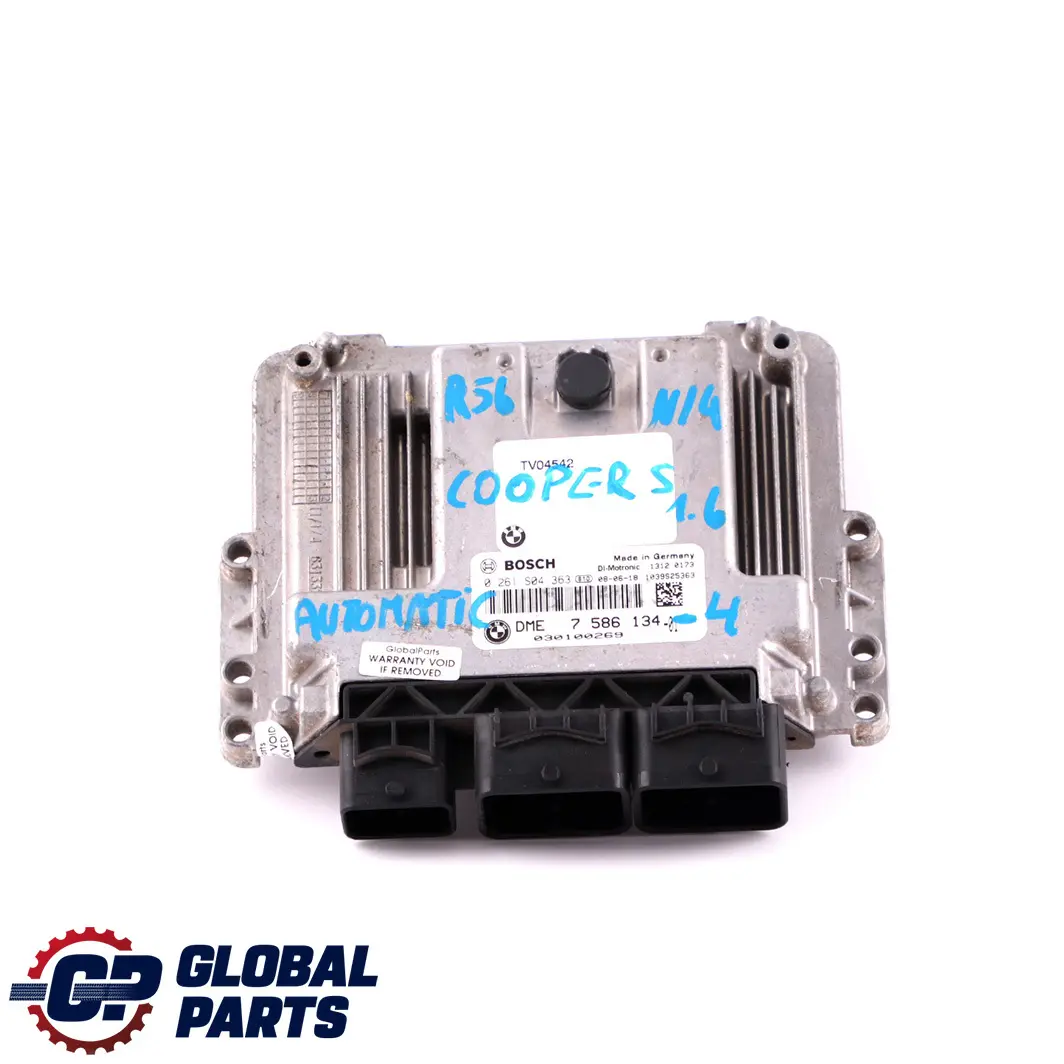 ECU Basic Control Unit DME Automatic to Mini Cooper S R55 R56 R57 N14 1.6 with Part number 7586134 Mini Cooper S R55 R56 R57 N14 1.6 ECU Basic Control Unit DME Automatic - SKU 7586134-4 - Part number 7586134