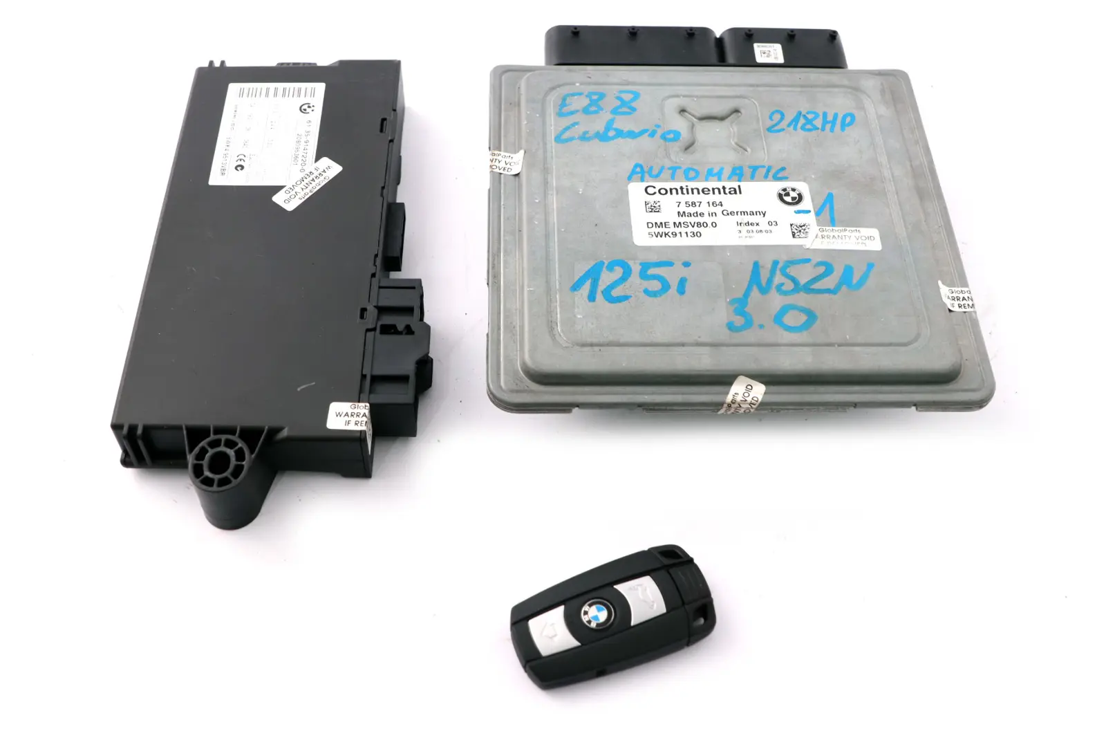BMW E88 Cabrio 125i N52N 218HP ECU Kit DME CAS3 Clave 7587164 Automático