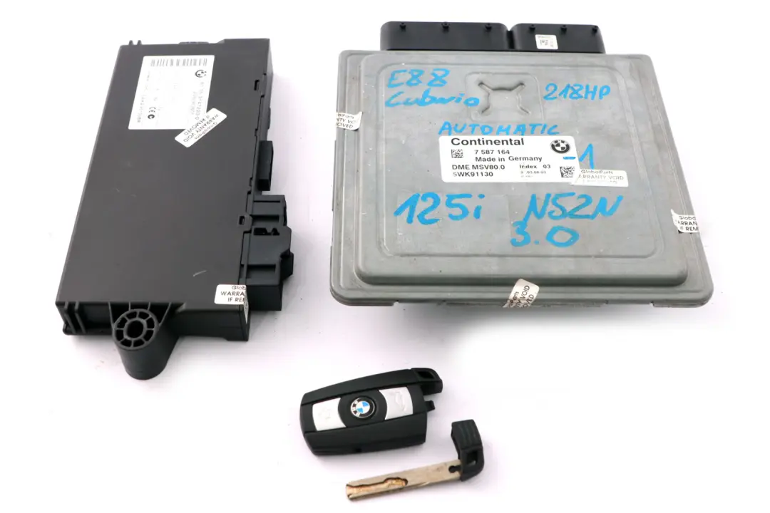 N52N 218PS Steuergerät DME CAS3 + Schlüssel für BMW 1 er E88 Cabrio 125i mit Teilenummer 7587164 BMW 1 er E88 Cabrio 125i N52N 218PS Steuergerät DME CAS3 + Schlüssel - SKU 7587164-1 - Teilenummer 7587164