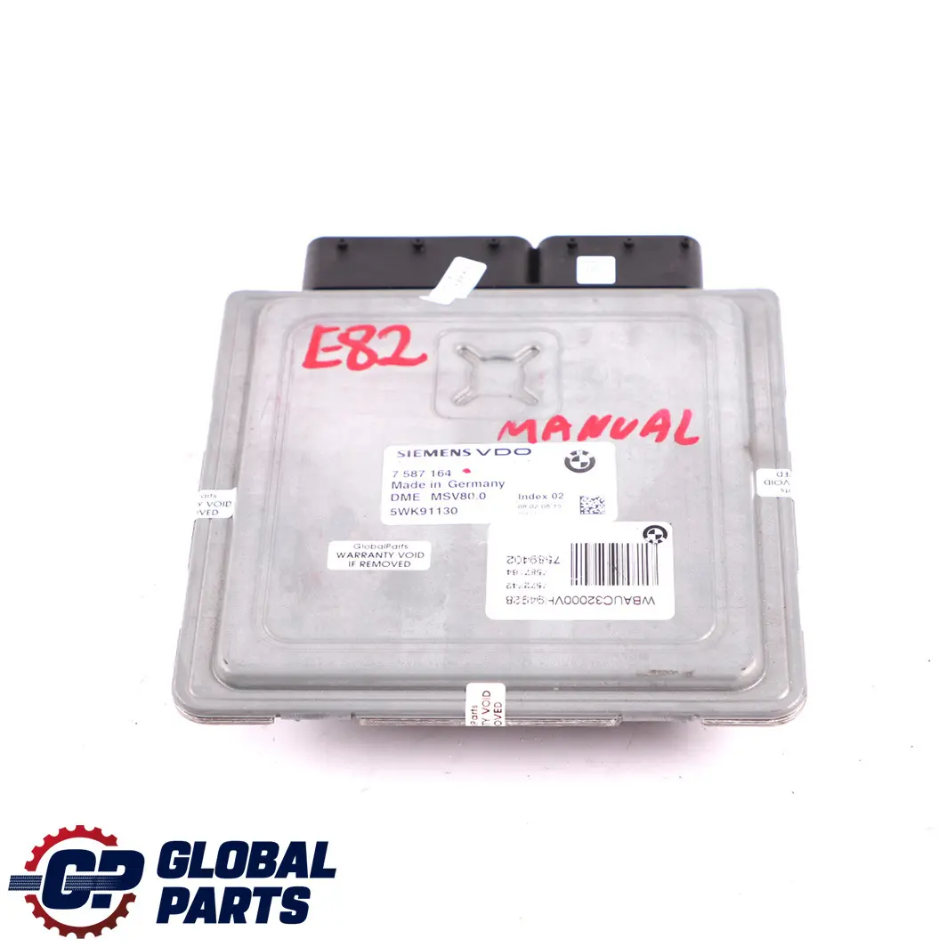 BMW E81 E82 E90 E91 E92 N52N ECU Basic Engine Control Unit DME Manual - SKU 7587164 - Part number 7587164