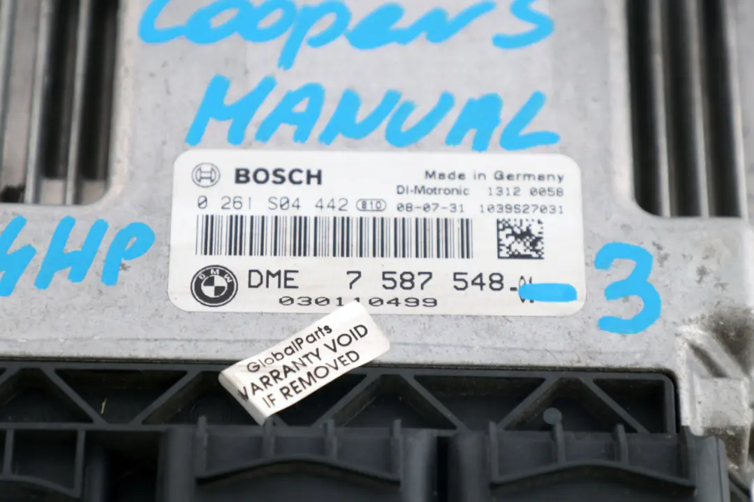 Steuergerät Grundsteuergerät DME 758754 für BMW Mini Cooper S R55 R56 R57 N14 1.6 mit Teilenummer 7587548 BMW Mini Cooper S R55 R56 R57 N14 1.6 Steuergerät Grundsteuergerät DME 758754 - SKU 7587548-3 - Teilenummer 7587548