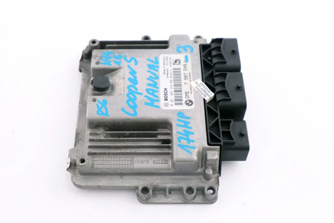 Mini Cooper S R55 R56 R57 N14 1.6 ECU Basic Control Unit DME Manual - SKU 7587548-3 - Part number 7587548