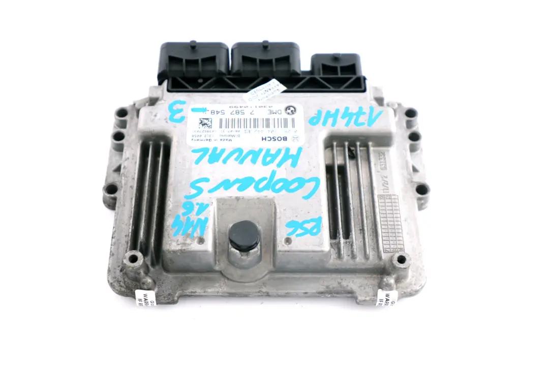 ECU Basic Control Unit DME Manual to Mini Cooper S R55 R56 R57 N14 1.6 with Part number 7587548 Mini Cooper S R55 R56 R57 N14 1.6 ECU Basic Control Unit DME Manual - SKU 7587548-3 - Part number 7587548