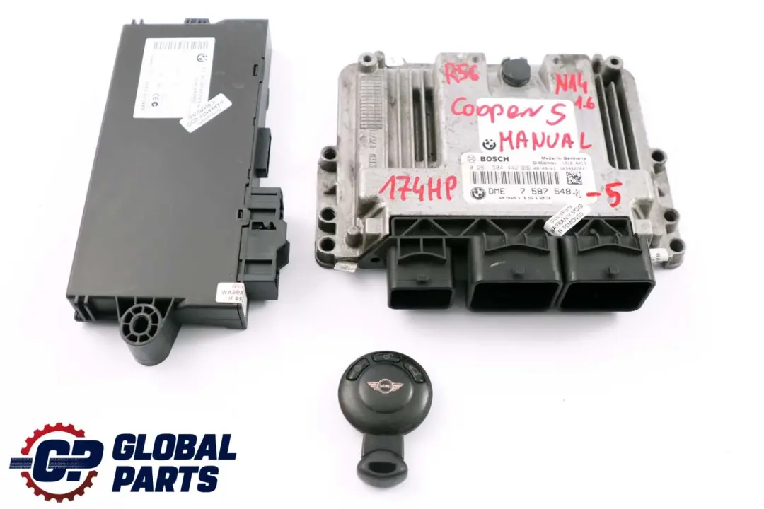 Mini Cooper S R55 R56 N14 1.6 174HP ECU Kit DME CAS3 + Key Manual - SKU 7587548-5 - Part number 7587548