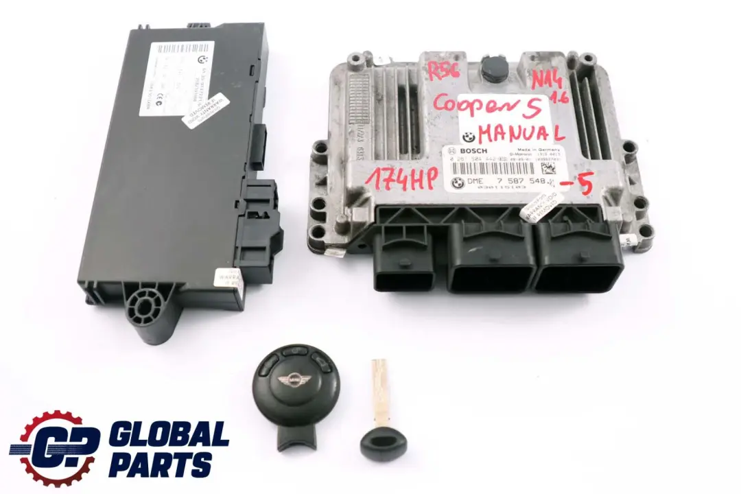 Mini Cooper S R55 R56 N14 1.6 174HP ECU Kit DME CAS3 + Key Manual - SKU 7587548-5 - Part number 7587548