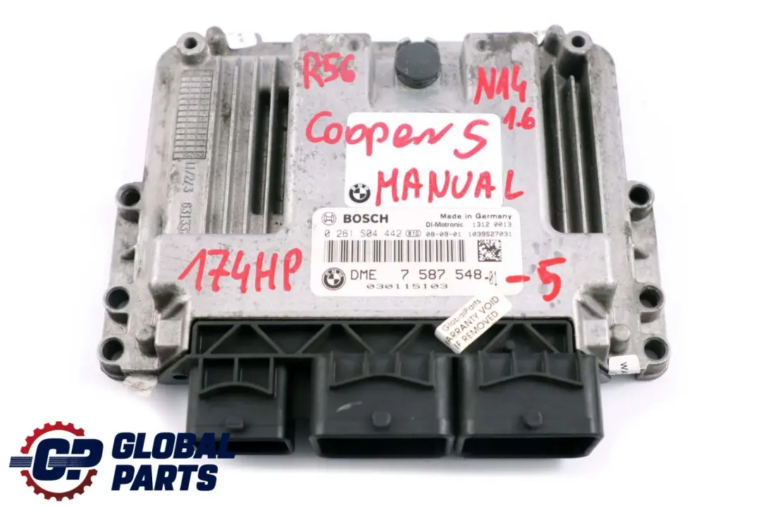 Mini Cooper S R55 R56 N14 1.6 174HP ECU Kit DME CAS3 + Key Manual - SKU 7587548-5 - Part number 7587548