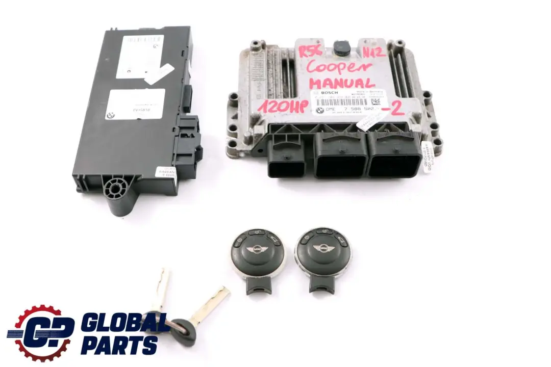 ECU Kit DME CAS3 + 2 Keys to BMW Mini Cooper R55 R56 N12 1.6 Petrol Engine with Part number 7588502 BMW Mini Cooper R55 R56 N12 1.6 Petrol Engine ECU Kit DME CAS3 + 2 Keys - SKU 7588502-2 - Part number 7588502