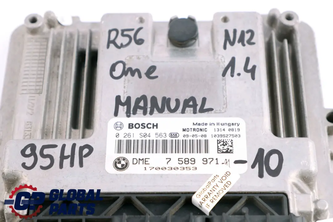 BMW Mini One R56 N12 1.4 N12B14A 95HP Petrol ECU Kit DME + CAS3 + 2 Keys - SKU 7589971-10 - Part number 7589971