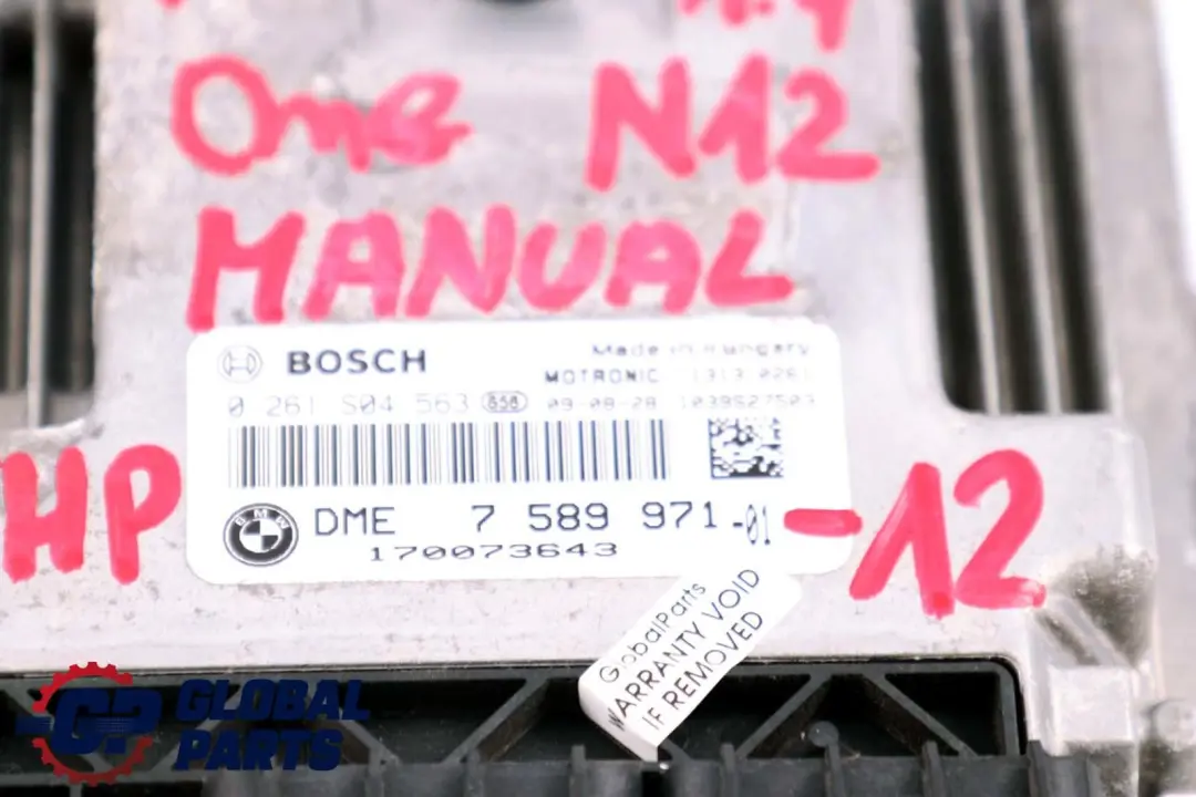 MINI One R55 R56 N12 1.4 95PS ECU Steuergerät DME + CAS3 + 2 Schlüssel - SKU 7589971-12 - Teilenummer 7589971