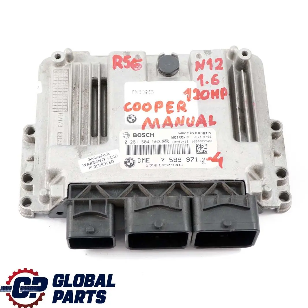  Kit ECU Mini R55 R56 R57 N12 1.6 120HP Unité de contrôle DME - SKU 7589971-4 - Numéro de pièce 7589971